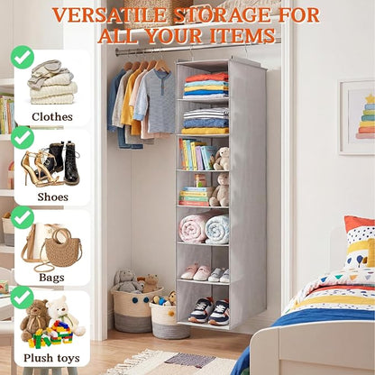 Deep Pocket Hanging Closet Organizer, 8 Tier Hanging Shoe Organizer | - Image 7