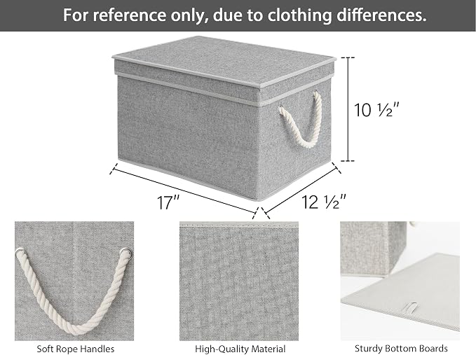 StorageWorks Storage Bins with Lids, Decorative Storage Boxes with Lid and Soft - Image 2