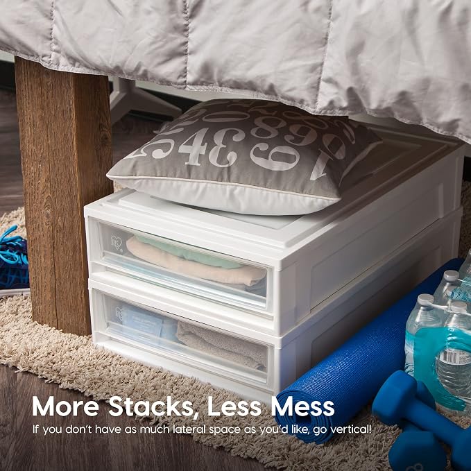 IRIS USA 27 Qt. Plastic Under Bed Storage Stackable Organizer Bin Container - Image 6