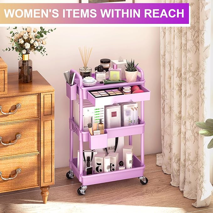 Goovilla 3 Tier Rolling Utility Cart Organizer - Image 5
