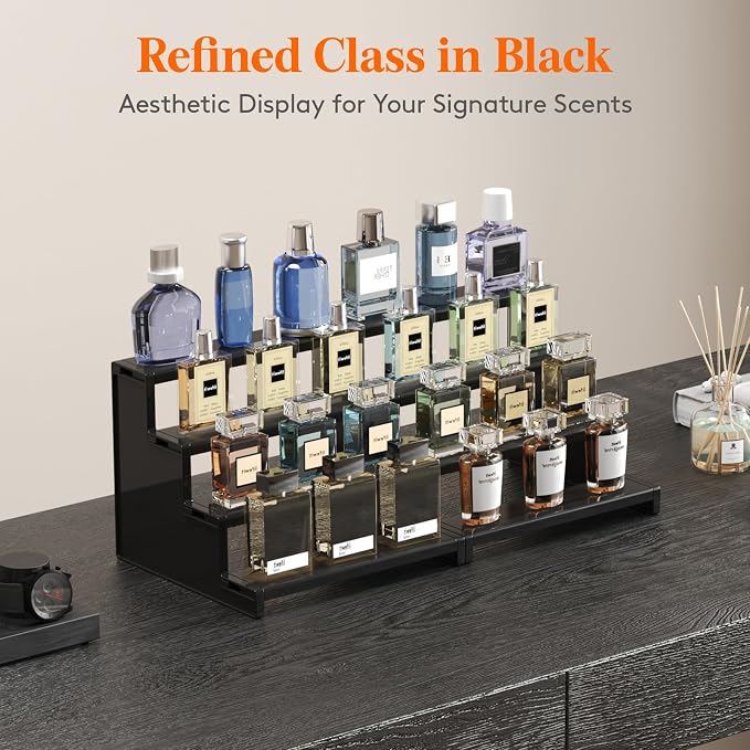 Lifewit Cologne Organizer for Men, 4 Tier Plastic Perfume Stand, Tool-free - Image 4