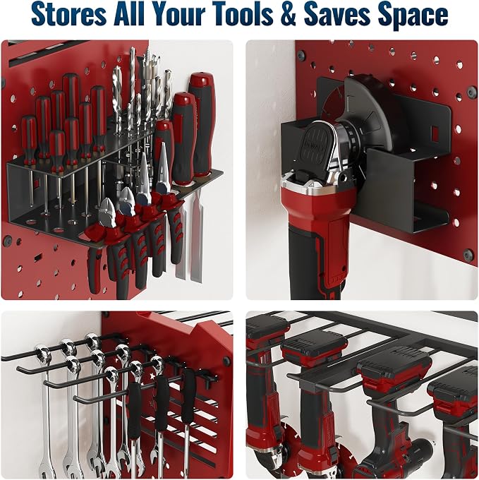 Tomorotec 4-Layer Wall-Mounted Power Tool Storage Rack, Heavy-Duty Steel Drill - Image 4