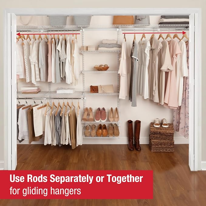 Rubbermaid Configurations Custom Closet Kit 6-10 Ft. Adjustable Metal Wire - Image 4