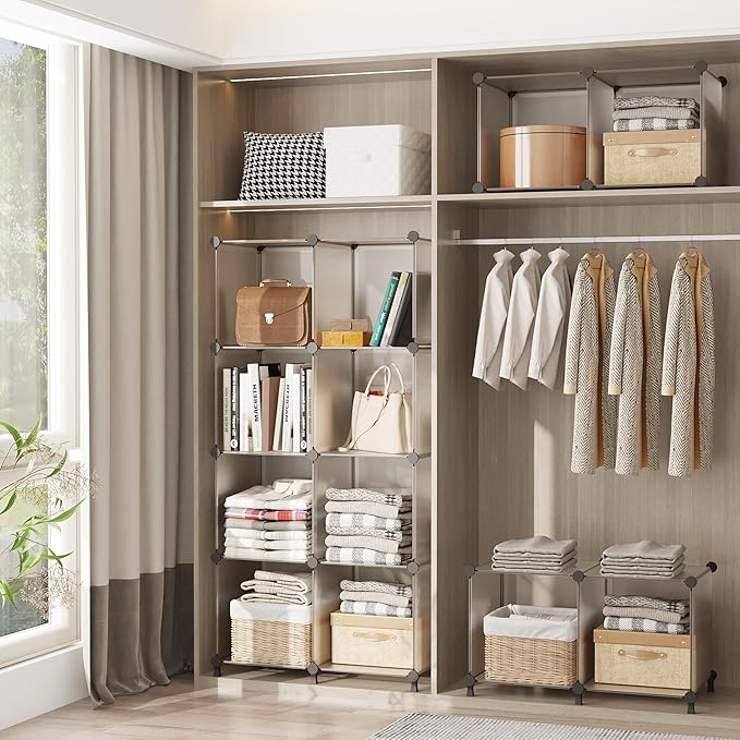AWTATOS Closet Organizer 6 Cube Closet Storage Shelves DIY Stackable Clothes - Image 4