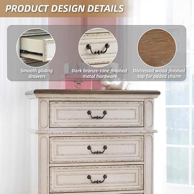Signature Design by Ashley Realyn Vintage 5 Drawer Chest - Image 5