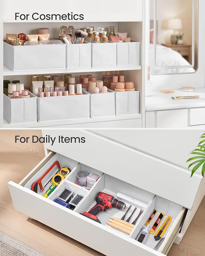 SONGMICS Drawer Organizer, Dresser Drawer Organizers, Foldable Fabric Storage - Image 7