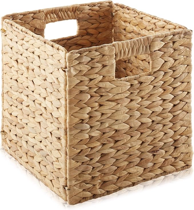 Casafield 10.5" x 10.5" Water Hyacinth Storage Baskets, Natural - Image 3