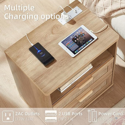 LEYAOYAO Rattan Nightstands Set of 2 - Image 6