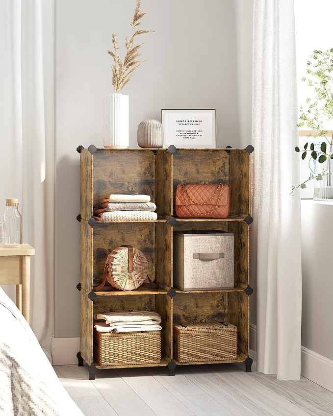 SONGMICS 6 Cube Storage Organizer, Modular Bookshelf, DIY Closet Organizers and - Image 7