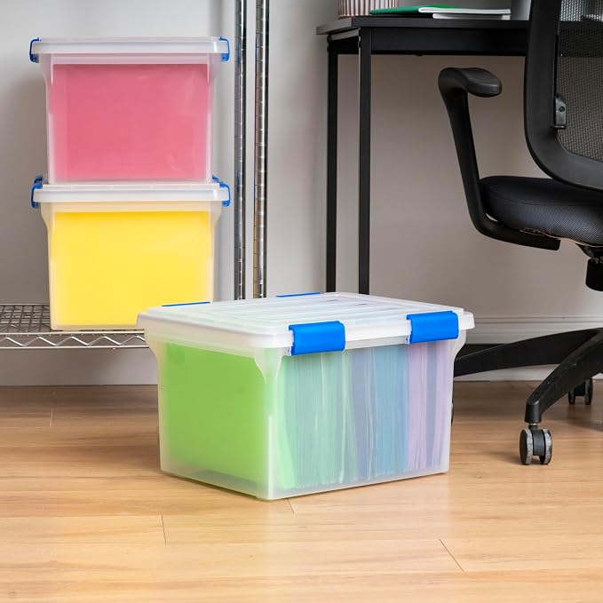 IRIS USA WeatherPro File Box Organizer, Letter/Legal, 32 Qt. 3-Pack - Image 5