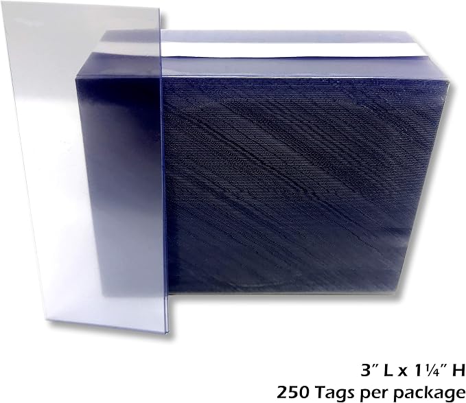 1.25x3" Clear Plastic Tags, Shelf Label Holders - Image 2