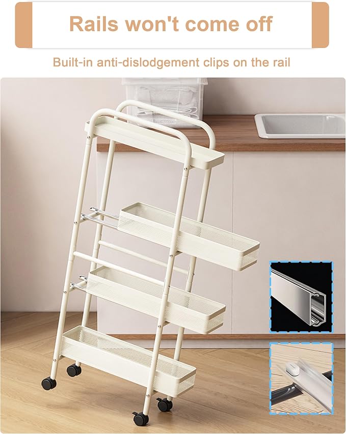 UMDONX 4-Tier Narrow Mobile Storage Cart - Image 7