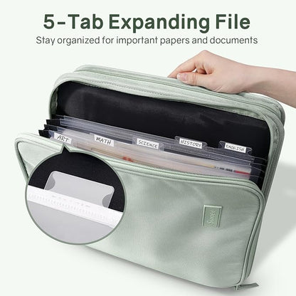 SUNEE Zippered Binder Bag with Handle, 2-Inch 3-Ring O-Ring, 500-Sheet Capacity - Image 2