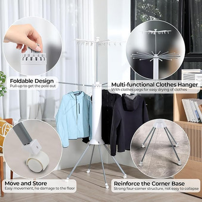 Dollate 4-Legged Clothes Drying Rack Foldable, Octopus-Shaped Portable Laundry - Image 2