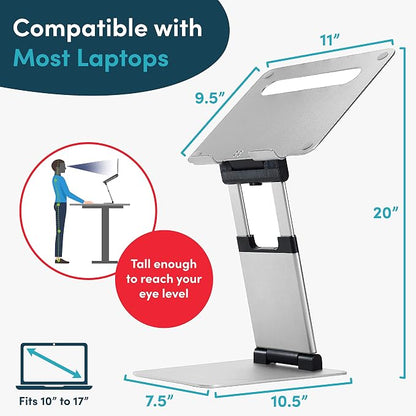 Laptop Stand for Desk, Ergonomic Sit to Stand Laptop Holder Convertor, - Image 5