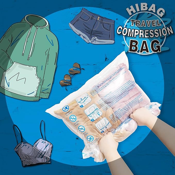 Compression Bags for Travel Essentials, Roll Up Bags No Vacuum Needed | for - Image 8
