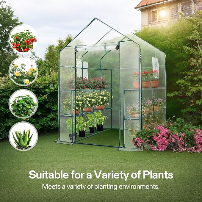 VIVOSUN 57x57x77-Inch Transparent Mini Walk-in Green House - Image 7