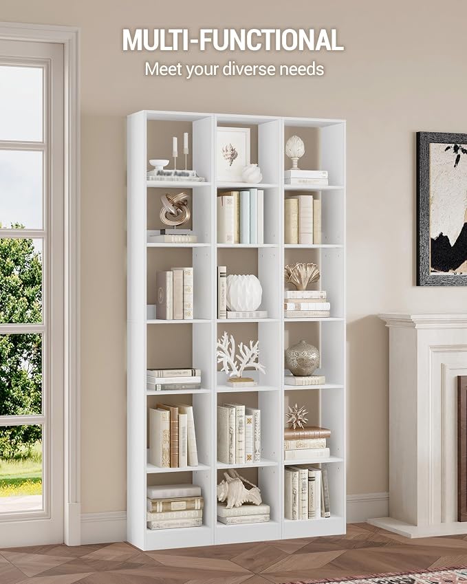 Hzuaneri Bookcase, Tall Narrow Bookshelf, Open Display Storage Shelf | Skinny - Image 4