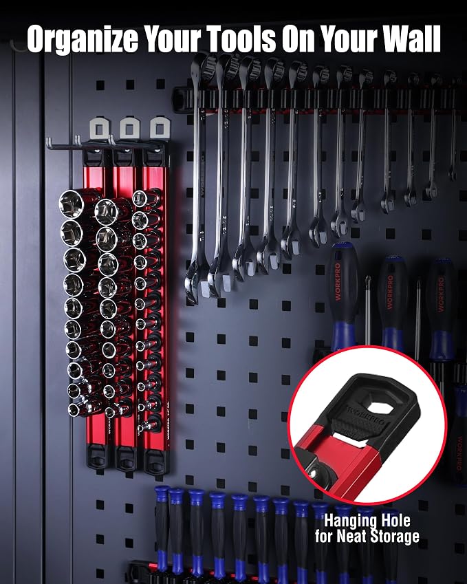 WORKPRO 6-Piece Magnetic Socket Organizer and Magnetic Screwdriver Organizer Set - Image 8