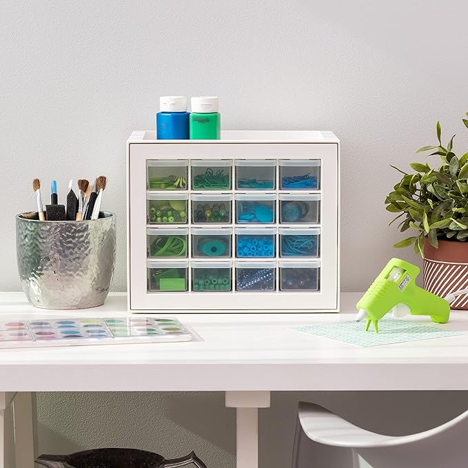 IRIS USA 16-Drawer Small Drawer Organizer, Craft Desk Storage, Stackable - Image 2