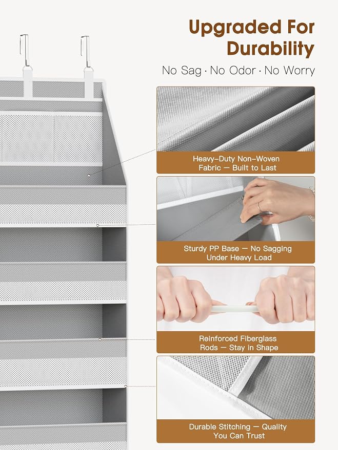 Criusia Over The Door Organizer, Heavy-Duty 6-Shelf Hanging Storage - Image 2