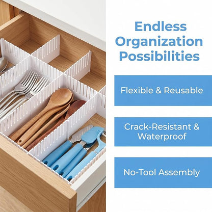 Adjustable Plastic Drawer Separators, 14.96" Length x 4.33" Height, Cuttable - Image 5