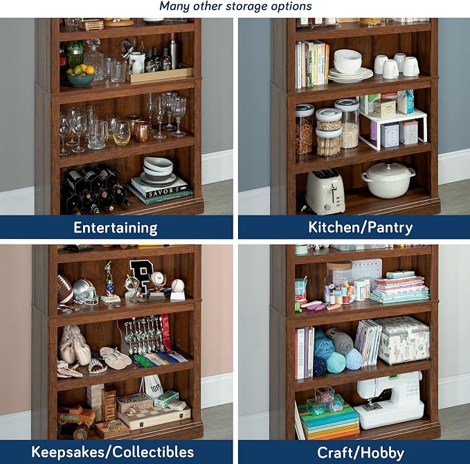 Sauder Miscellaneous Storage 5-Shelf Bookcase/ Book shelf, Washington Cherry - Image 6