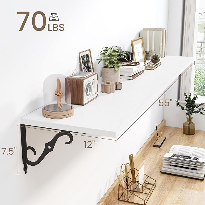 Fun Memories 55 Inch Floating Shelves, Long Floating Shelves Wall-Mounted - Image 3