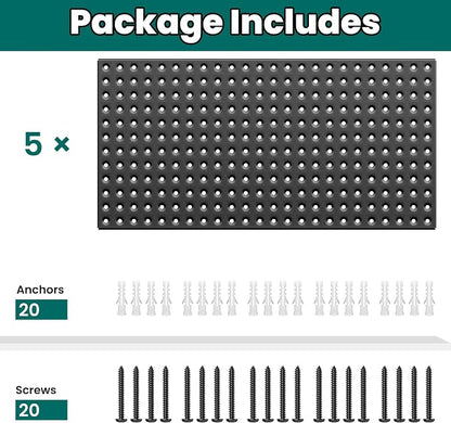 EVERHANGER Metal Pegboard Panels 24" x 12", Heavy Duty Steel Peg Boards - Image 3