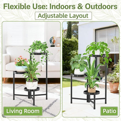 iDavosic.ly Plant Stand Indoor Outdoor, 3 Tier Corner Metal Flower Display - Image 6
