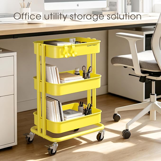 3 Tier Rolling Cart Metal Utility Cart - Image 6