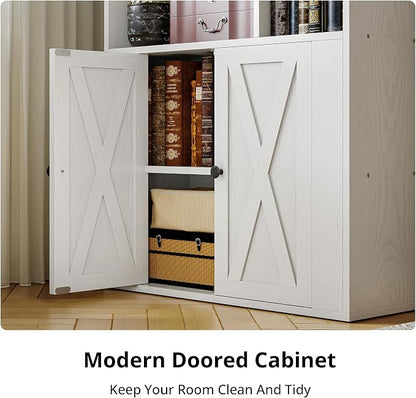 IRONCK Bookcase with Doors, Tall Bookshelf with Storage, Bookshelves and - Image 4