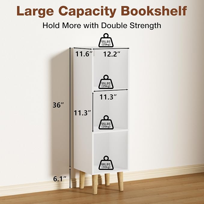 3 Cube Bookcase, Wooden Book Shelf Cube Storage Organizer - Image 3