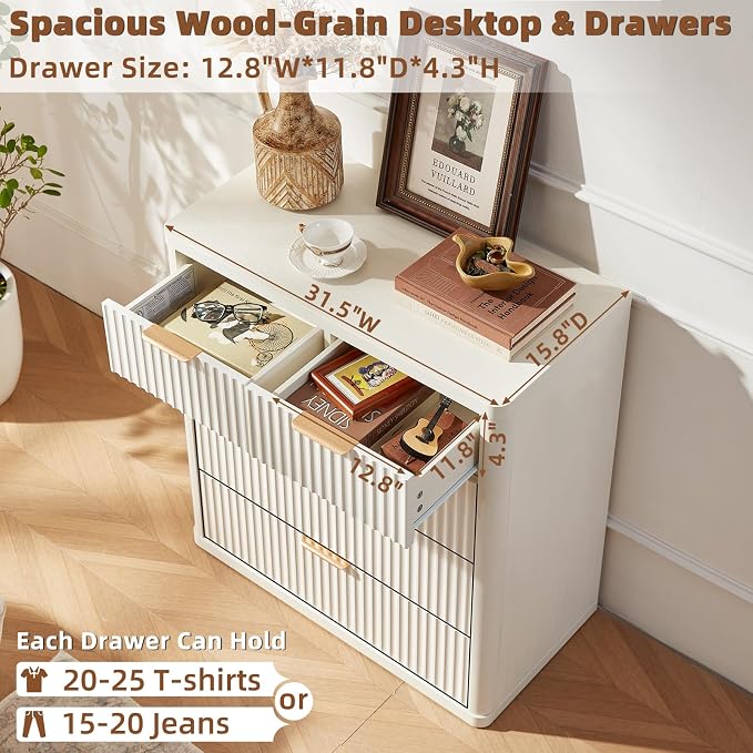 LEYAOYAO Fluted 5 Drawers Dresser - Image 5