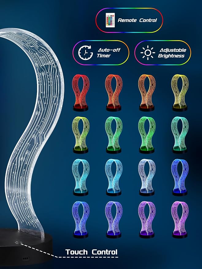 Light Up Headphone Stand with 16 Color Lights, PCB Pattern Acrylic Headset - Image 3