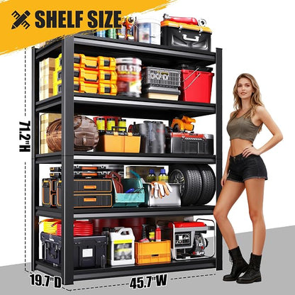 45.7" W Garage Shelving 5T Heavy Duty Storage Shelves, Adjustable Metal - Image 3