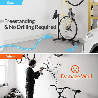 Sttoraboks Vertical Bike Stand, Freestanding Bike Rack Garage Storage Upright - Image 4