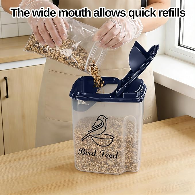3L/3.2Qt Bird Seed Storage Container, Bird Seed Container - Image 5