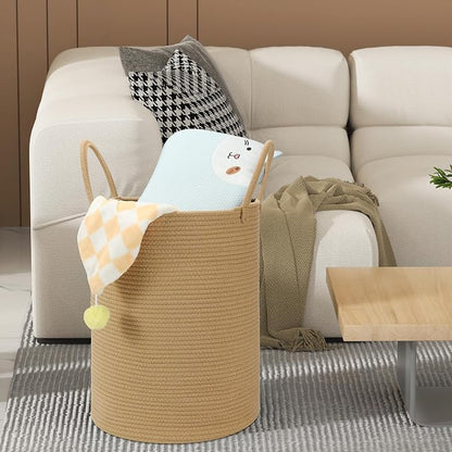 58L Cotton Rope Laundry Basket, Woven Basket - Image 4