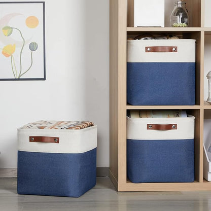 HNZIGE Fabric Storage Basket Linen Baskets - Image 7