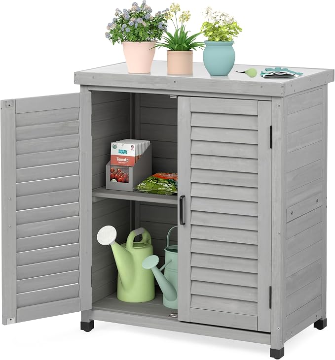 Outdoor Storage Cabinet & Potting Bench Table by OutdoorFurniture