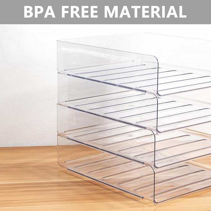 Tiawudi Desk Organizer, Plastic Letter Tray, Stackable File Organizer - Image 4