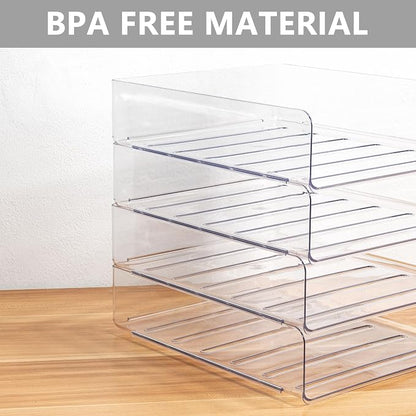Tiawudi Desk Organizer, Plastic Letter Tray, Stackable File Organizer - Image 4
