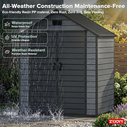 ZYJOYY Outdoor Storage Shed 6x4.4 FT - Image 6