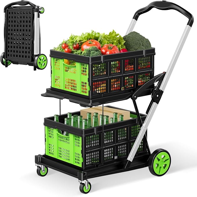 Collapsible Shopping Cart, 8-in-1 200LBS Multi Functional Utility Cart - Image 9