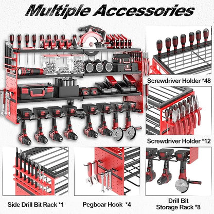 Power Tool Organizer Wall Mount, Cordless Drill Hanger Storage Rack 8 Drill - Image 3