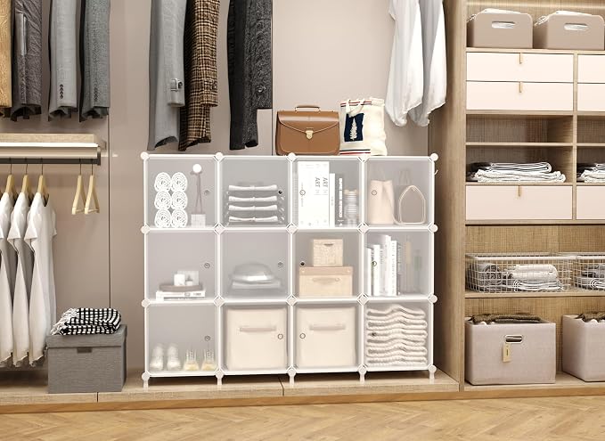 AWTATOS Cube Storage Closet Organizer 12 Cube Storage Shelves - Image 4