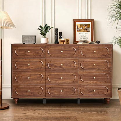12 Drawer Fluted Dresser for Bedroom, Mid Century Modern Chest of Drawers - Image 6