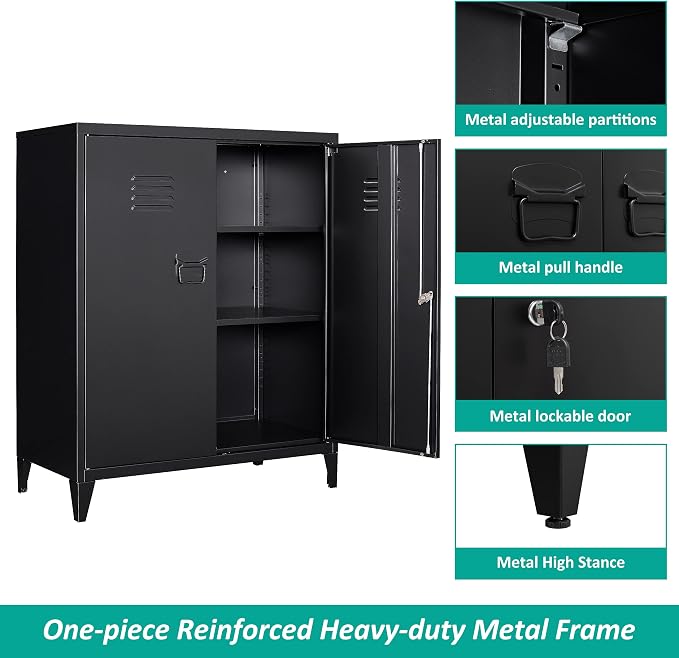 SISESOL Storage Cabinet with Doors and Shelves, Office Storage Cabinets - Image 5