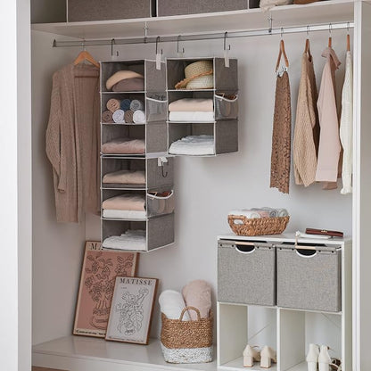 StorageWorks 6-Shelf Closet Organizers, Two 3-Shelf Separable Hanging Shelves - Image 2